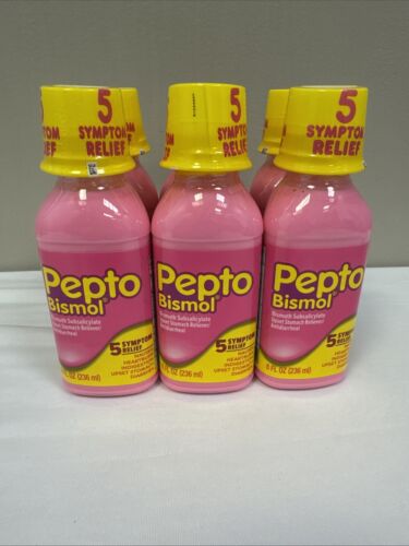 6X Pepto Bismol 5 Symptom Stomach Relief Liquid, Original 8 Oz. EXP. 12/25