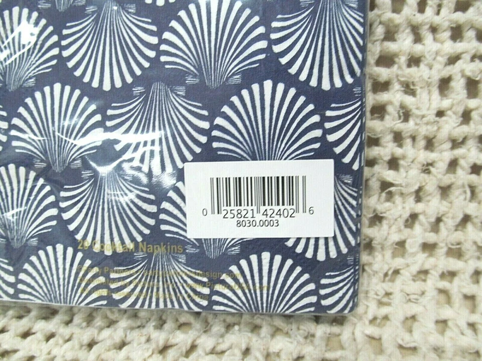 PARTY PARTNERS Azul y Blanco 8 Platos de Papel 7" Concha Marina 20 Servilletas Caballo de Mar ~ NUEVAS Foto 2 de 4