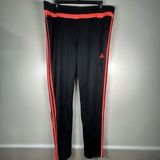 Adidas Climacool Black Track Pants Pink Side Stripe Zip Ankles Size Medium