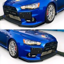 Mitsubish Lancer Evo X Front Bumper Splitter Lip Spoiler Ra Style Pu Black Uk