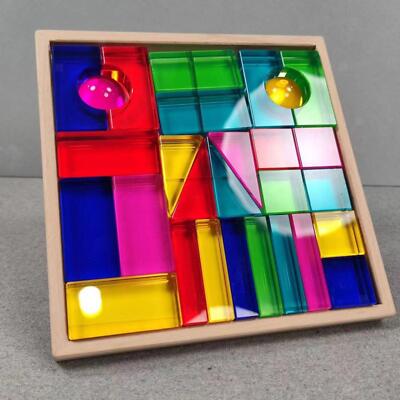 Würfel Blöcke Set Regenbogen Acryl Edelstein Würfel Lernen Lernspielzeug mit