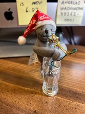 Vintage1998 Coca-Cola Christmas Ornament Plush Seal Clutching Coke Bottle w/ Tag