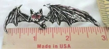 Bat pin vintage collectible old biker vest pinback Vampire Dracula memorabilia