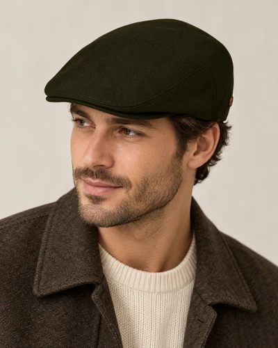 Men's 100% Wool Flat Cap Ivy Newsboy Gatsby Cabbie Hat Snap Brim M L XL - product listing photo