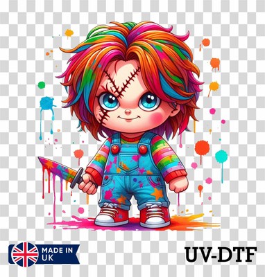 Chucky UV DTF Aufkleber - Glas Laptop Becher Wand Tasse zp306