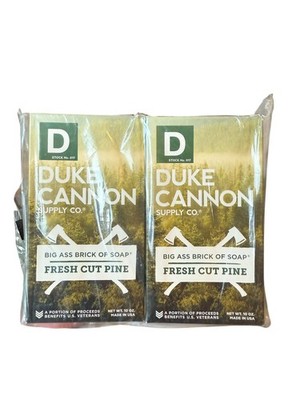 LOT OF 2 Duke Cannon Supply Fresh Cut Pine Big Ass Brick Soap Men 10oz LOT OF 2