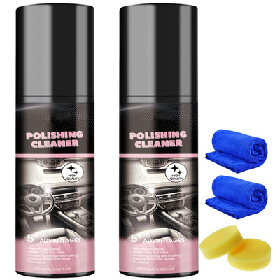 Car Interior Detail Polishing Cleaner, Multi-Purpose Car Cleaner 100Ml (2PCS) - 