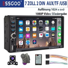 2 DIN 7" Autoradio Apple Carplay Android Auto Bluetooth USB FM TF Radio +Kamera