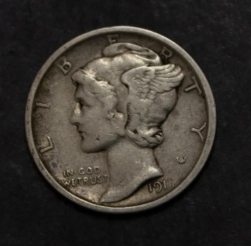 1917 S Mercury Dime XF Lot 2722