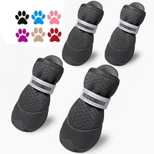QUMY 4PCS Dog Shoes for Small Dogs, Hot Pavement Summer Puppy Dog Boots  Paw