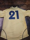  Spain  Vintage Rare Soccer Jersey #21  Gold Euros Xl  Marval  — photo 1