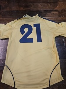  Spain  Vintage Rare Soccer Jersey #21  Gold Euros Xl  Marval 