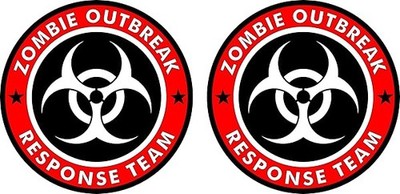 Zombie Outbreak Response Sticker 100x100 mm UV-beständig Auto Laptop