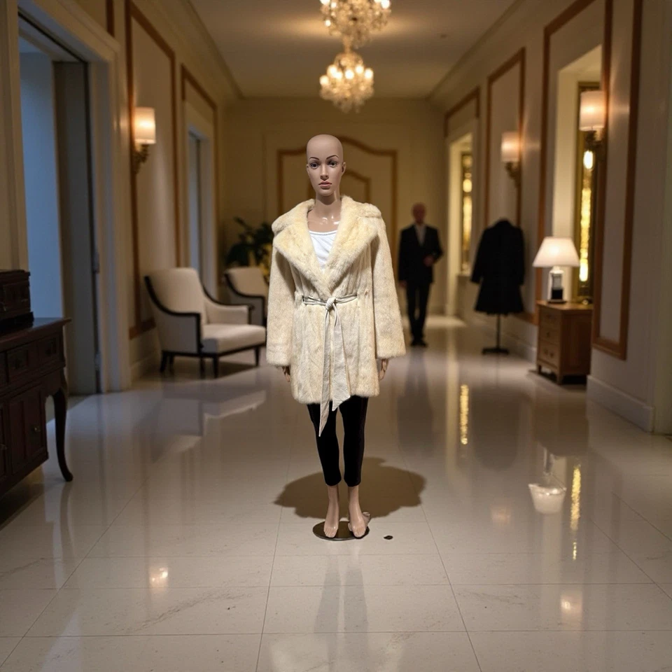 Amazing Vintage Buttermilk Cream White Stroller with Self-tie Belt Small - Image 2 of 4