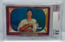 1955 Bowman # 134 Bob Feller Indians Pitcher Vintage Graded 3.5 Very Good +