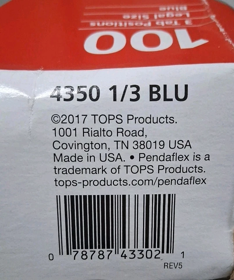 Pendaflex Interior File Folder - Legal 8.5" X 14" 1/3 Tab Cut 100 / - Image 3 of 4