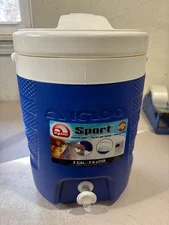 Igloo Sport 2 Gallon Water Sports Beverage Cooler Jug With Push Spout Blue White