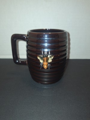 Occupied Japan Japanese Red-ware Pottery ''DRINK UP AND BEE MERRY'' Eager Beaver