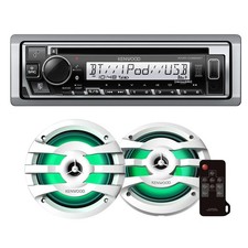 2x Kenwood KFC-1673MRWL Marine Speakers  Kenwood KMR-D382BT Stereo Bundle