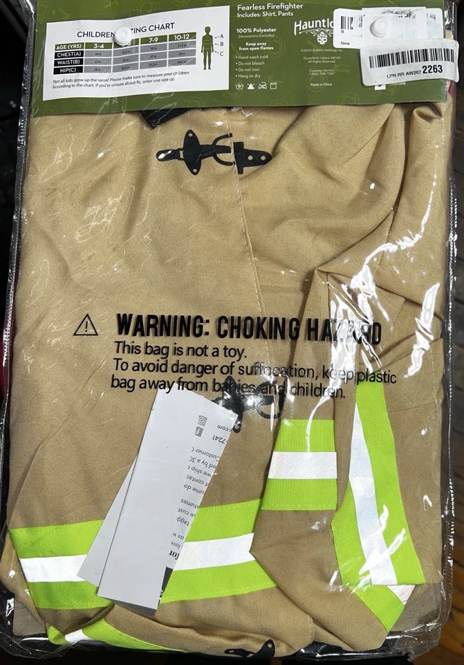 Camisa y Pantalones de Bombero Hauntlook Fearless Disfraz de Halloween 7-9 NIÑO Foto 2 de 4