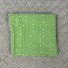 Green White Polka Dots Flannel Baby Receiving Blanket Security Lovey