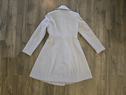 Via Spiga Womens Coat Sz 2 Gray Wool Double Breasted Long Peacoat Pockets - Picture 9 of 9