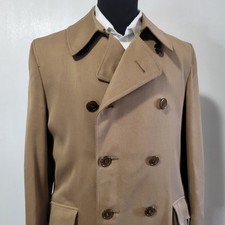 Aquascutum Men's VTG Luxury Classic Trench Coat Made in England Sz 42T Beige