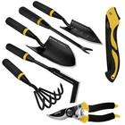 7-Piece Stainless Steel Gardening Tool Set, Heavy-Duty Hand Tools & Toolbox, Ide