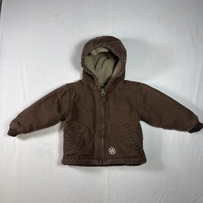 BERNE INFANT COAT BROWN LINED VERY WARM GREAT CONDITION SIZE 12MO.
