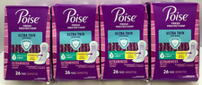 Poise 3 Drop Ultra Thin Pads w/Wings, Light Absorbency, 26ct, 4pk, Disheveled