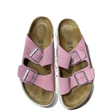 Birkenstock Papillio Arizona Chunky Suede Leather Candy Pink Sandals