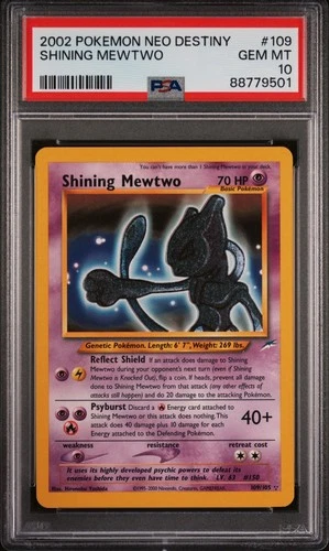 Pokemon Shining Mewtwo Neo Destiny Unlimited Holo Secret Rare #109 PSA 10