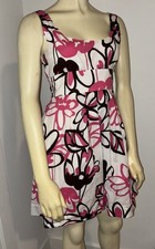 Java Junior Sun Dress/fit And Flare Mini white pink brown Size 7