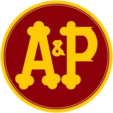 A&P Grocery Stores 1972 Logo NEW Metal Sign 18" Dia. Round USA STEEL