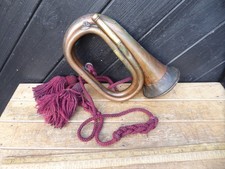 Brass and Copper Military Bugle / Civil War Bugle . Tassels but no Mouthpiece  #