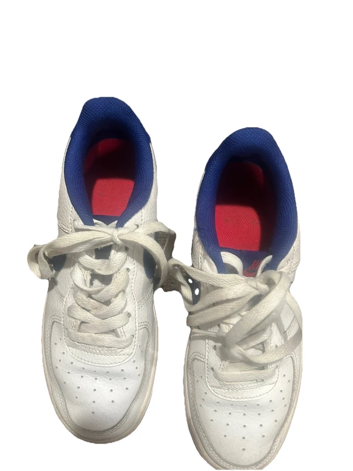 Nike Air Force 1 Low White Game Royal Blue Size 4Y Great Condition - Image 3 of 4