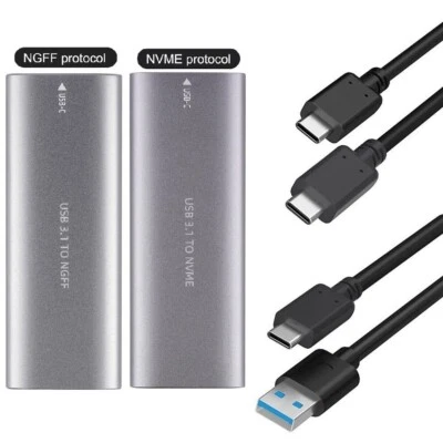 MULTIBAO M.2 NGFF or NVME SSD SATA to USB 3.1 Type-C Enclosure Case Converter Adapter