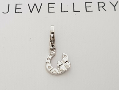 GOOIX CHARM Silber 925 er Charms Anhänger Hufeisen mit Kleeblatt neu 55