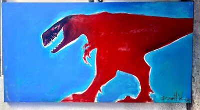 T-Rex Original Painting by Brett Woods HUGE- 78