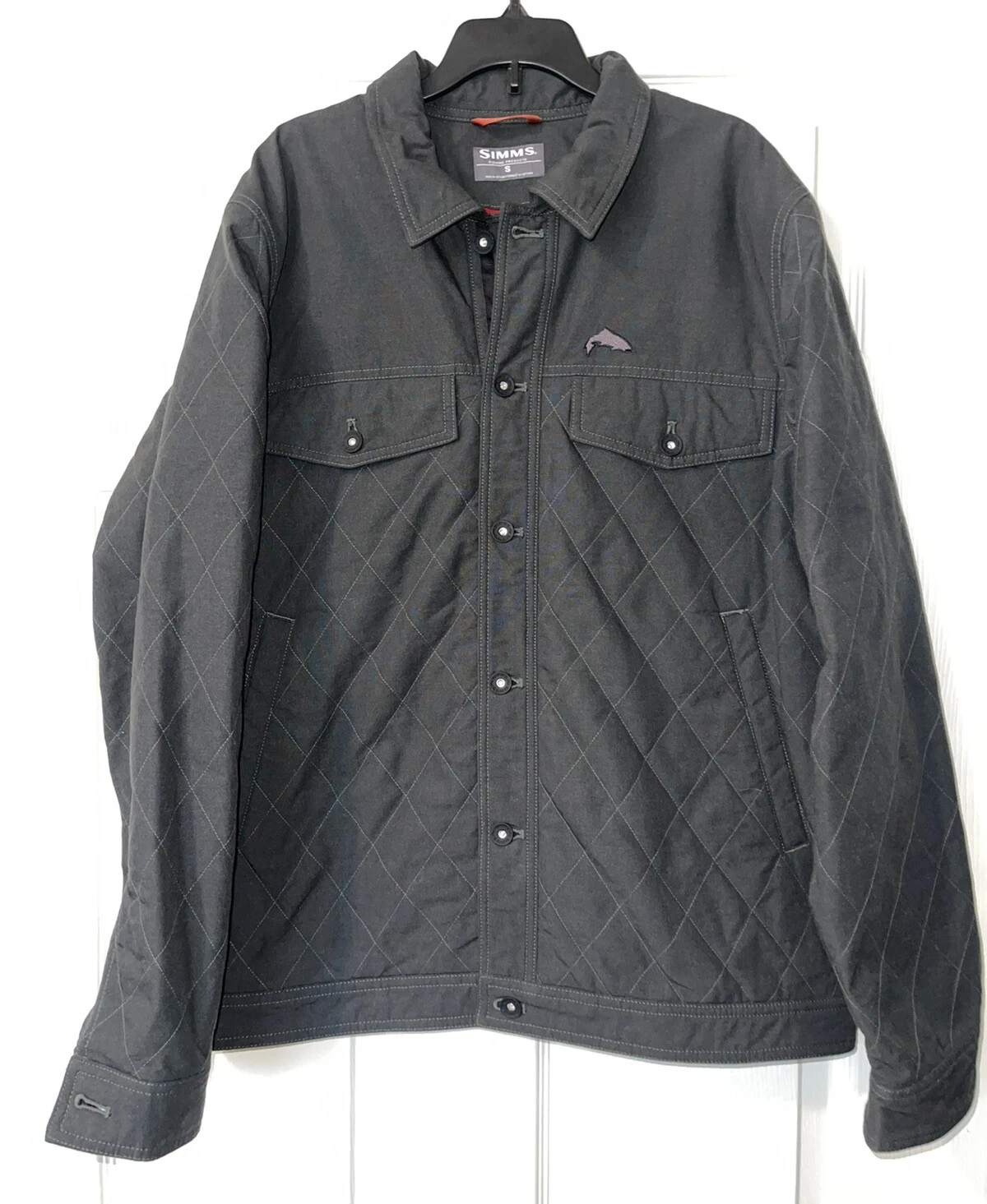 Simms Dockwear Jacket Sz Small Dark Grey Cordura