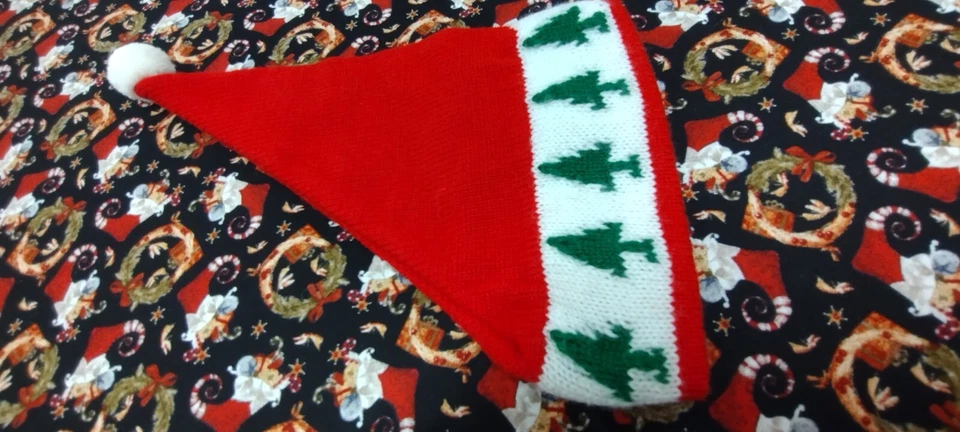 Gorro de Papá Noel Lindo Bebé Niño Pequeño Árboles de Navidad Cono Rojo Gorra Sombrero De Colección Años 80 Foto 3 de 4