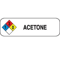 Chemical Hazard Labels Acetone 2.5w X 0.75h 250 Pk on sale Chemical Hazard Labels Acetone 2.5w X 0.75h 250 Pk on sale