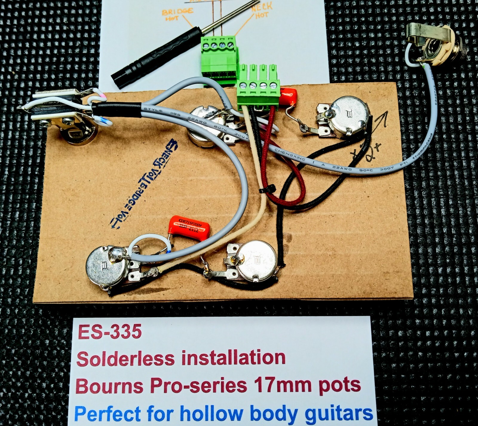 ES-335 Solderless Upgrade: Bourns Pro-series 17mm pots -perfect for hollow  body! | eBay