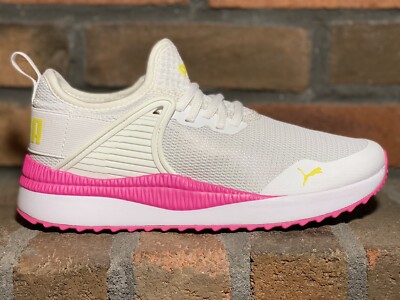 W Size 7 - Puma Pacer Next Cage - Fresh White/Pink/Yellow Colorway