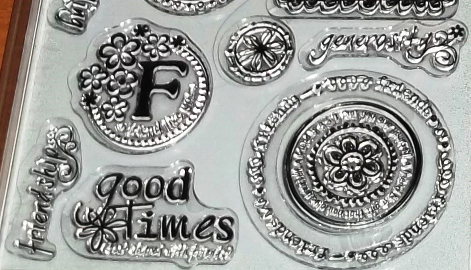 SELLOS ACRÍLICOS TRANSPARENTES KAISERCRAFT AMIGOS ~ A Friend is a Gift wks CTMH negro Foto 3 de 3