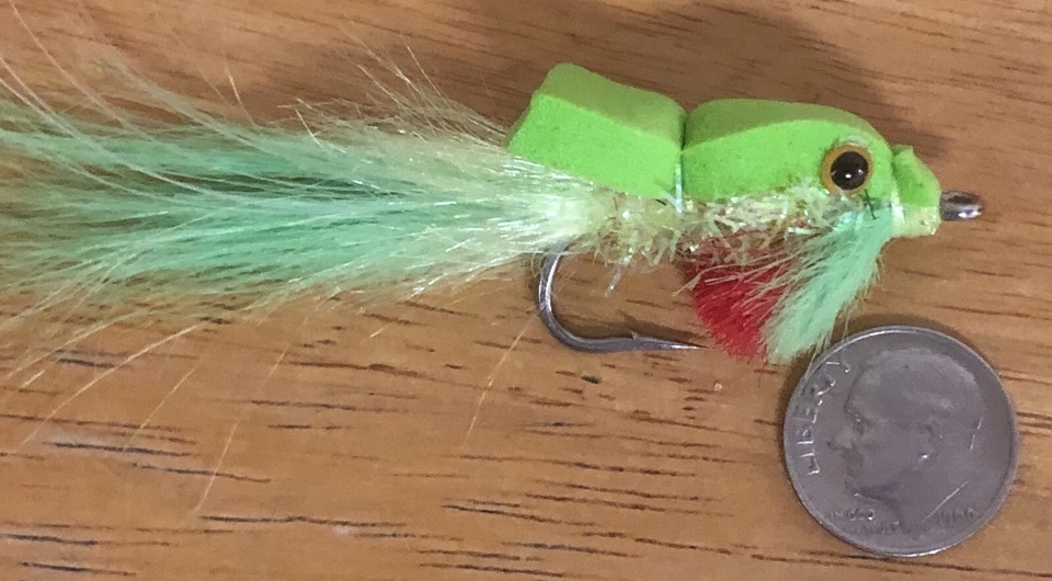 CHARTREUSE TOP WATER GURGLER STYLE POPPER. ROBALO DE PESCA, ÁGUA SALGADA, LÚCIO.  - Imagem 3 de 4