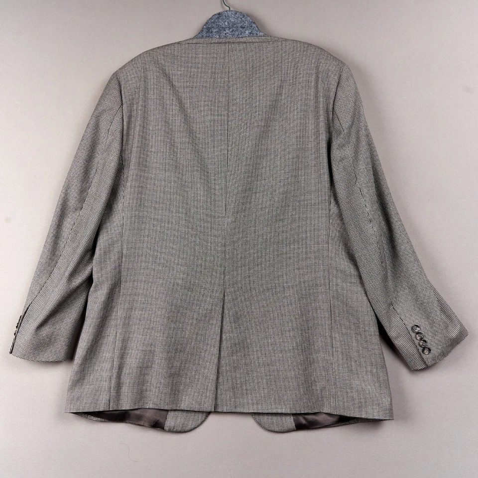 Спортивное пальто Brooks Brothers мужское 46R черное бежевое гончая шерсть кашемир - Изображение 3 из 4