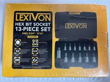 LEXIVON HEX Bit Socket Set, Premium S2 | 13-Piece SAE 5/64" - 9/16" (lX-142)