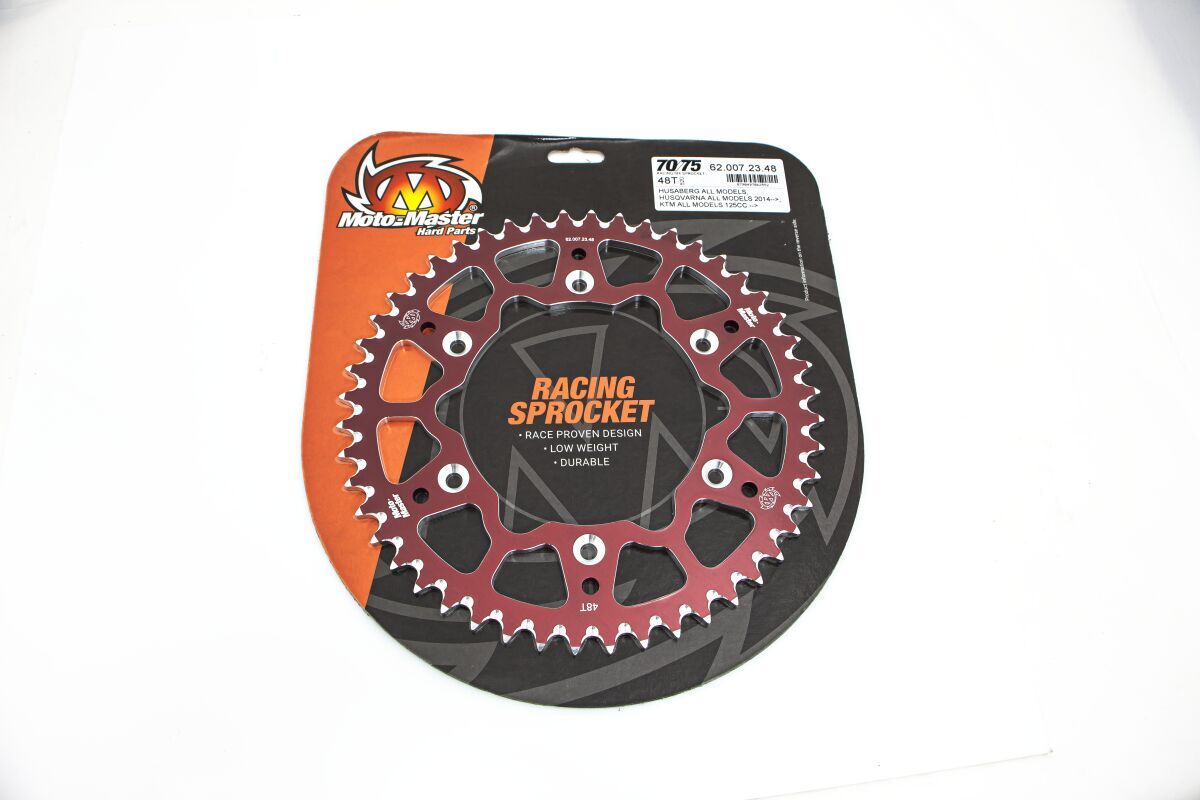 Corona Posteriore Moto Offroad Moto Master 428-48T - Lega Alluminio 7075-T6, Anodizzata, Scanalature Autopulenti