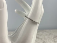 Thin 24 Stone Silver Tone Eternity Ring (Size 9)